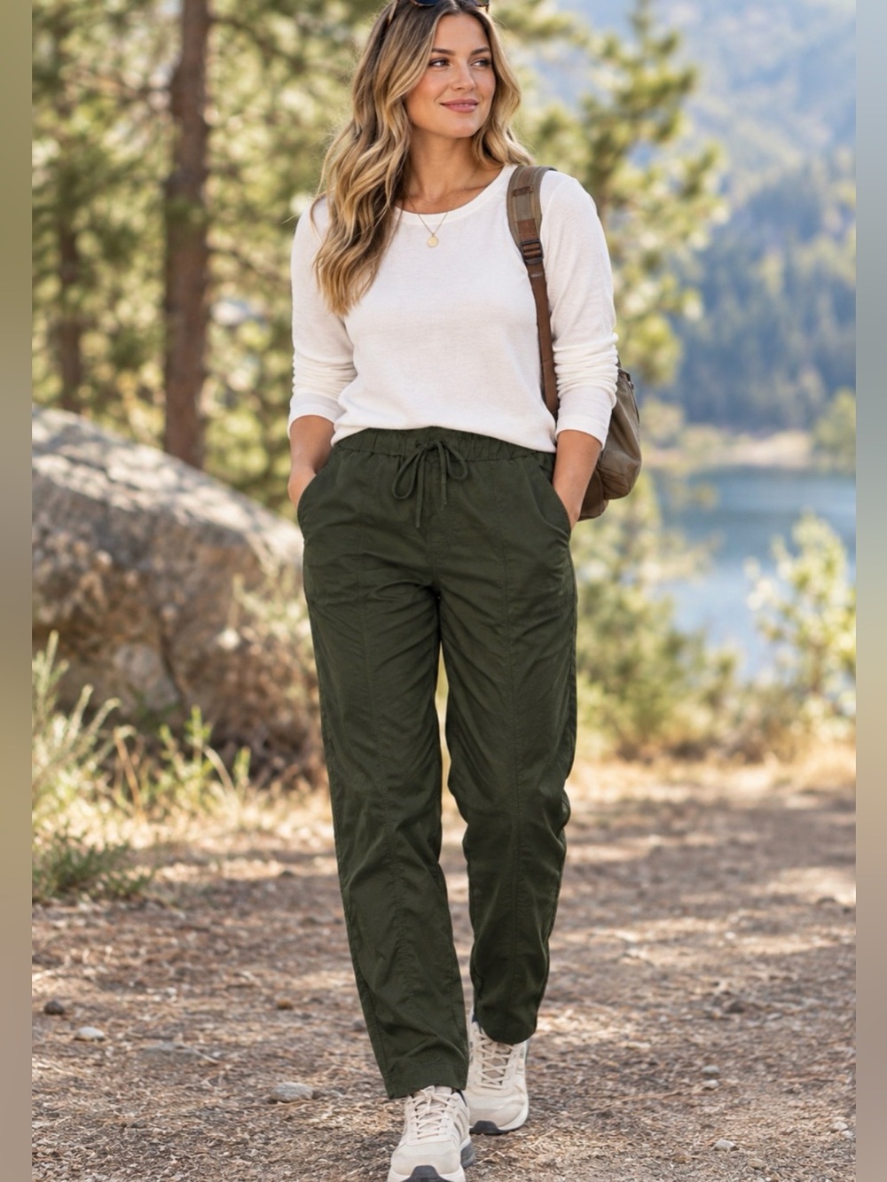 A New Day Dark Green Pull-On Pants Sz XL